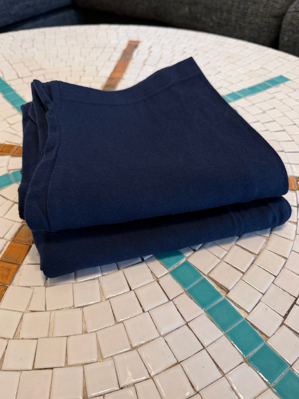 Basic Editions Navy Stretch Capri Pants Size Small 2 Pack